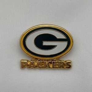 Vintage NFL Green Bay Packers 'G' Logo Football Gold Tone Lapel Pin